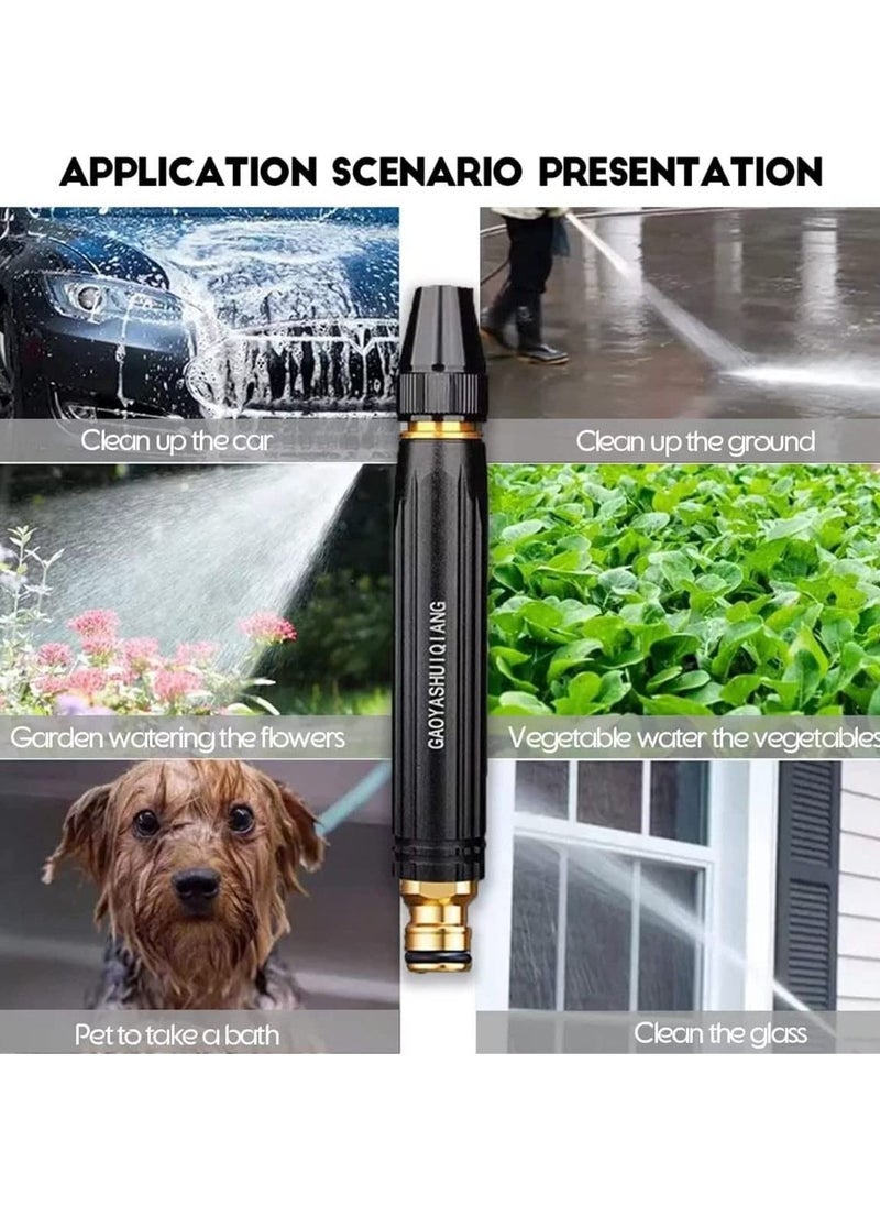 Generic - hanso Water Spray Gun, Car Wash Nozzle, High Pressure Nozzle Spray Water Gun, Water Jet Hose Nozzles Pipe For Gardening, Bike, Car Wash, Window Cleaning (Black) - Image 1