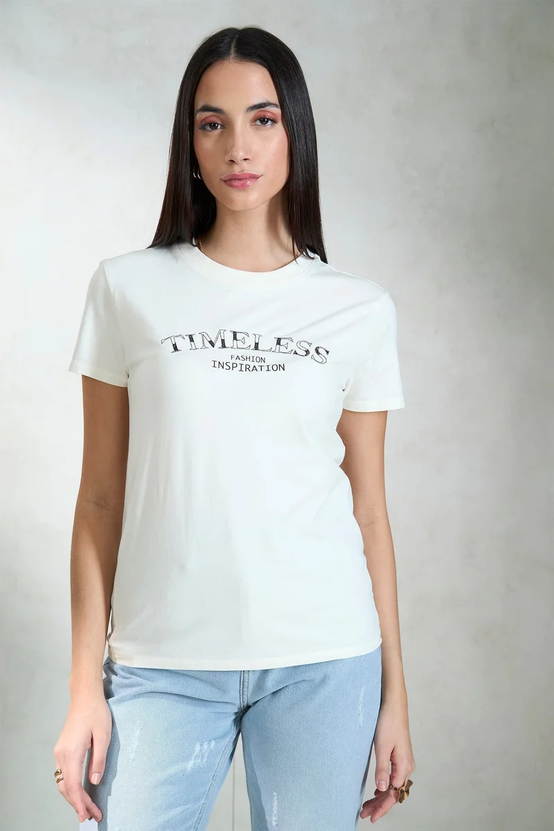 فيرجيو تي شيرت قطن فيرجيو كريم