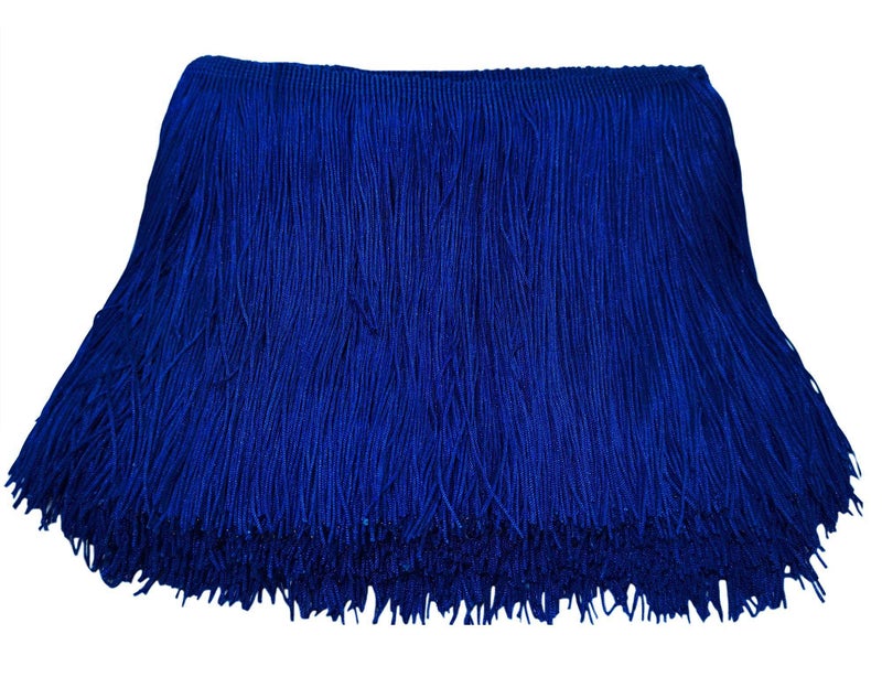 LauthenS 10 Yards of 6 Chainette Fringe Trim Tassel Sewing Trim for DIY Craft Latin Dress Lamp Shade Decoration Royal Blue