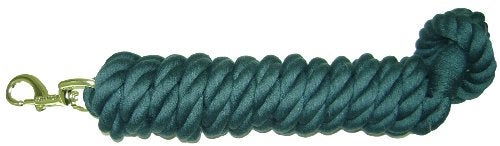 Hamilton Cotton Lead with Brass-Plated Bolt Snap, Dark Green, 3/4" Thick x 10' Long - Image 1