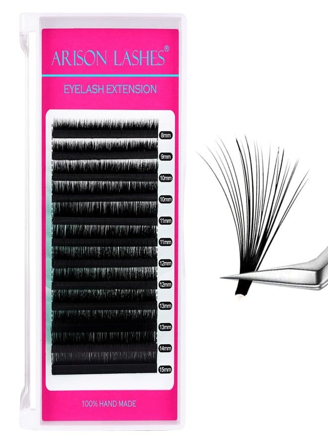 ARISON LASHES Easy Fan Lash Extensions Volume Eyelash Extension Auto Blooming Matte Black Volume Lasting Self Fanning Lashes Professional Supplies for Lash Artists(0.07-C-8-15Mix) - Image 1