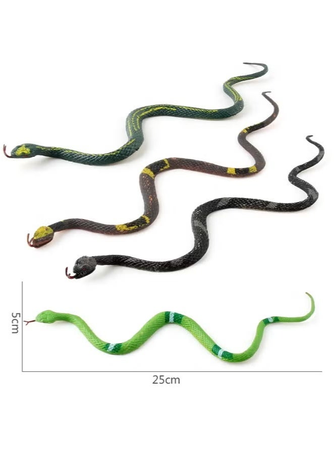 6-Piece Realistic Fake Snakes Toy Set, Fake Snake Prank Rubber Snake, Props Scary Snake Toy, Fake Snake Tricky Toy, Reptile Model Toy - Image 4