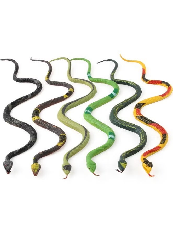 6-Piece Realistic Fake Snakes Toy Set, Fake Snake Prank Rubber Snake, Props Scary Snake Toy, Fake Snake Tricky Toy, Reptile Model Toy - Image 3