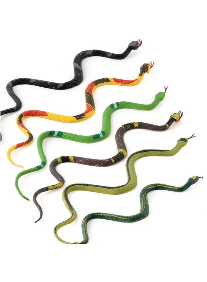 6-Piece Realistic Fake Snakes Toy Set, Fake Snake Prank Rubber Snake, Props Scary Snake Toy, Fake Snake Tricky Toy, Reptile Model Toy - Image 2
