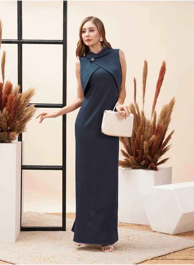 Mish Overlap Detail Sleeveless Maxi Dress