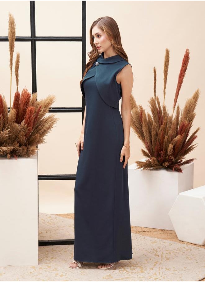 Mish Overlap Detail Sleeveless Maxi Dress by Styli  - Image 4