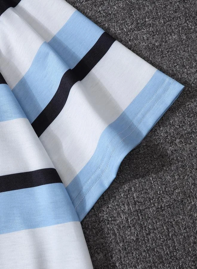 Take Two Multi Men Striped Graphic Short Sleeve T-Shirt for Men | Best Price UAE