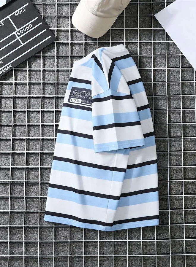 Take Two Multi Men Striped Graphic Short Sleeve T-Shirt for Men | Best Price UAE