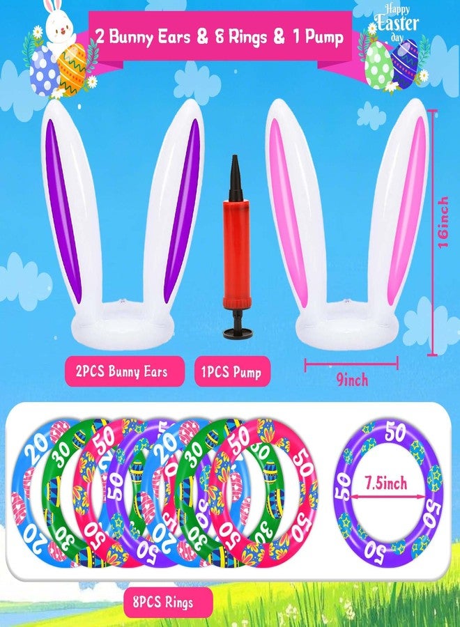 Voiiake Easter Bunny Ear Ring Toss Game 2Pack, Easter Egg Fillers & Basket Stuffer Essentials for Teens Kids, Easter Gifts for Kids, Indoor Outdoor Games for Adults Family, Party Favors Supplies - Image 3