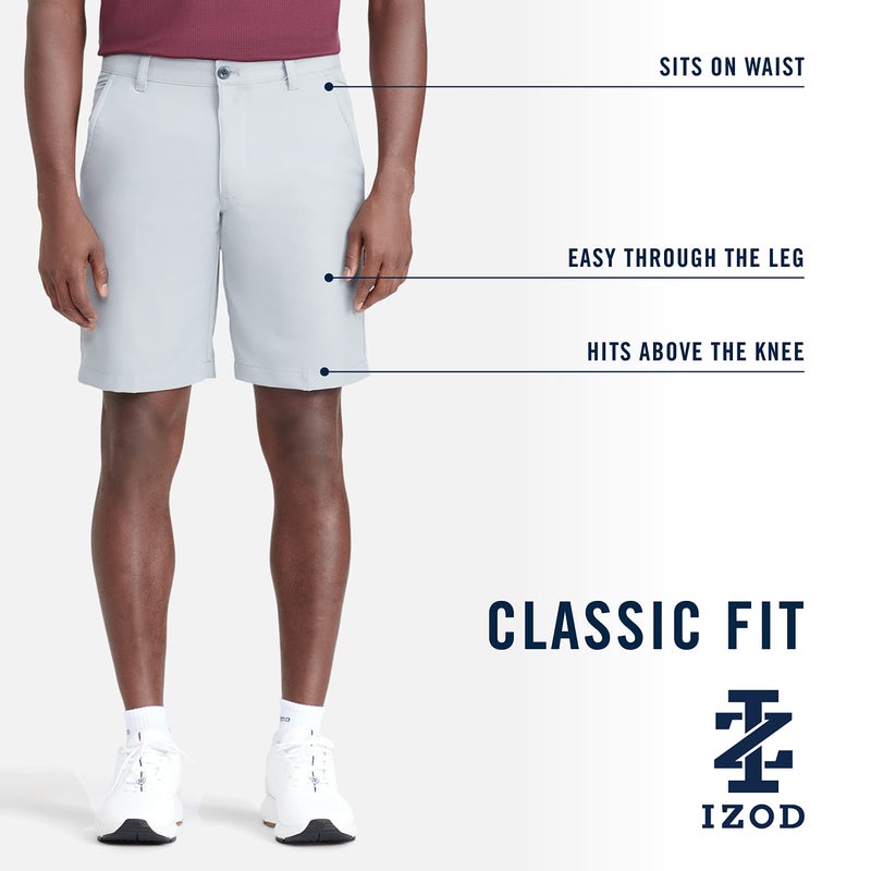 IZOD Men's 9.5"Micro Poly Classic Fit Golf Short, 38, Caviar - Image 4
