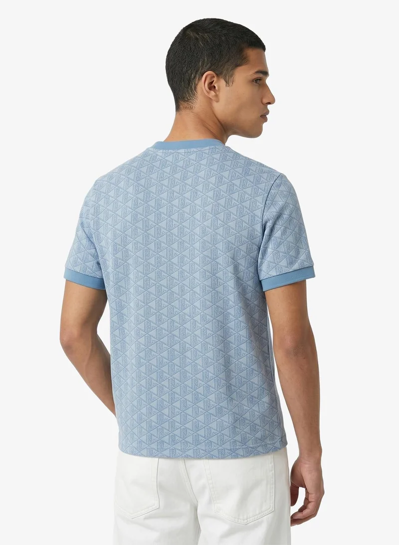 LACOSTE Classic Fit Monogram Jacquard T-Shirt