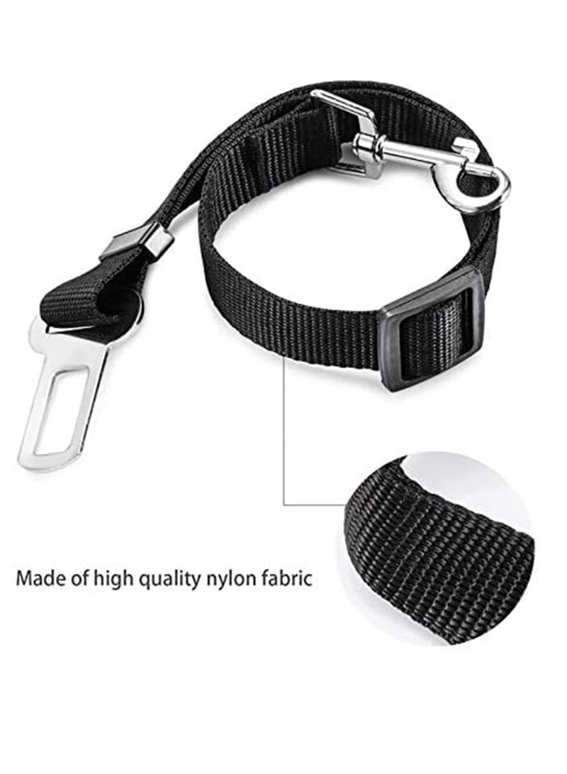 Premium Car Seat Belt for Dogs Cats Pets, Adjustable Safety Heavy Duty Elastic Lead Harness for Cars with Elastic Nylon Bungee Buffer Adjustable Dog Safety Belt for Car Dog Seat Belt (Black) - Image 3