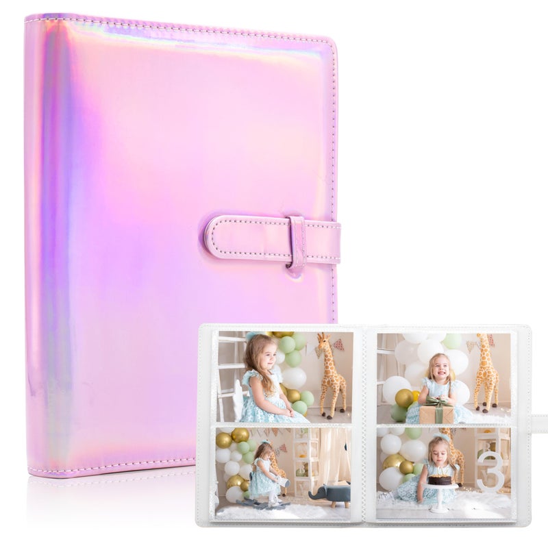 Tugle Photo Albums 4x6 Pictures â€“ 152 Pockets Vegan Leather Cover Memory Album Book, Suitable for Family Wedding Boys Girls and Babies Storage (Magic Pink) - Image 1