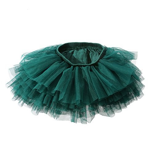 elamccor Baby Girls' Tutu Skirt Toddler 6 Layered Tulle Tutus 1-8T Dark Green - Image 3