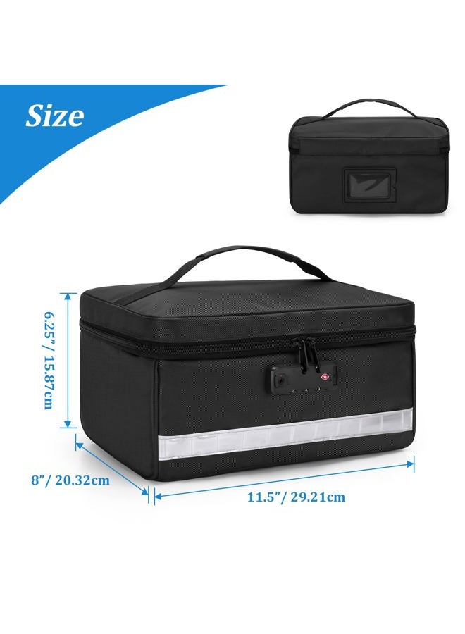 Damero Locking Pill Bottle Organizer with Inner Dividers, Medicine Storage and Organizer Bag Combination Lock for Medicine, Vitamins and Medical Supplies, Black - Image 5