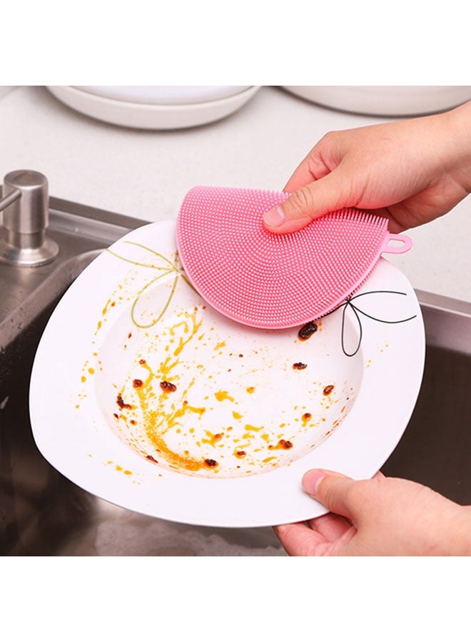 5 Pcs Random Colors Multifunctional Oil-Resistant Silicone Dishcloth and Dishwashing Brush, Ideal for Scrubbing Pots and Dishes in The Kitchen - Household Cleaning Magic Tool with Sponge Scouring Pad. - Image 5