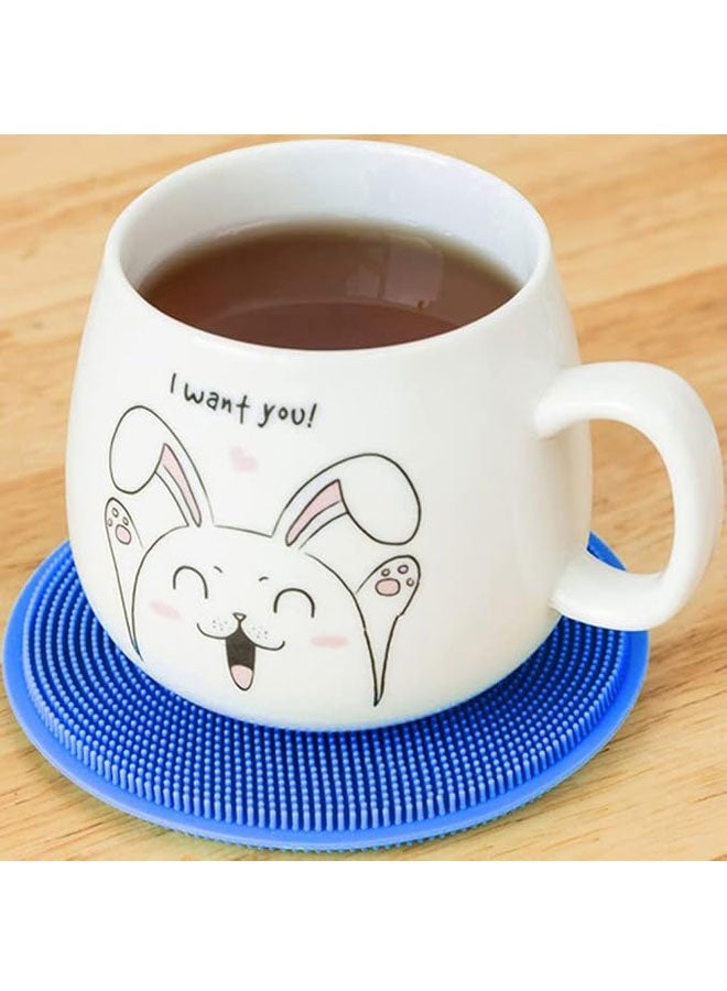 5 Pcs Random Colors Multifunctional Oil-Resistant Silicone Dishcloth and Dishwashing Brush, Ideal for Scrubbing Pots and Dishes in The Kitchen - Household Cleaning Magic Tool with Sponge Scouring Pad. - Image 4