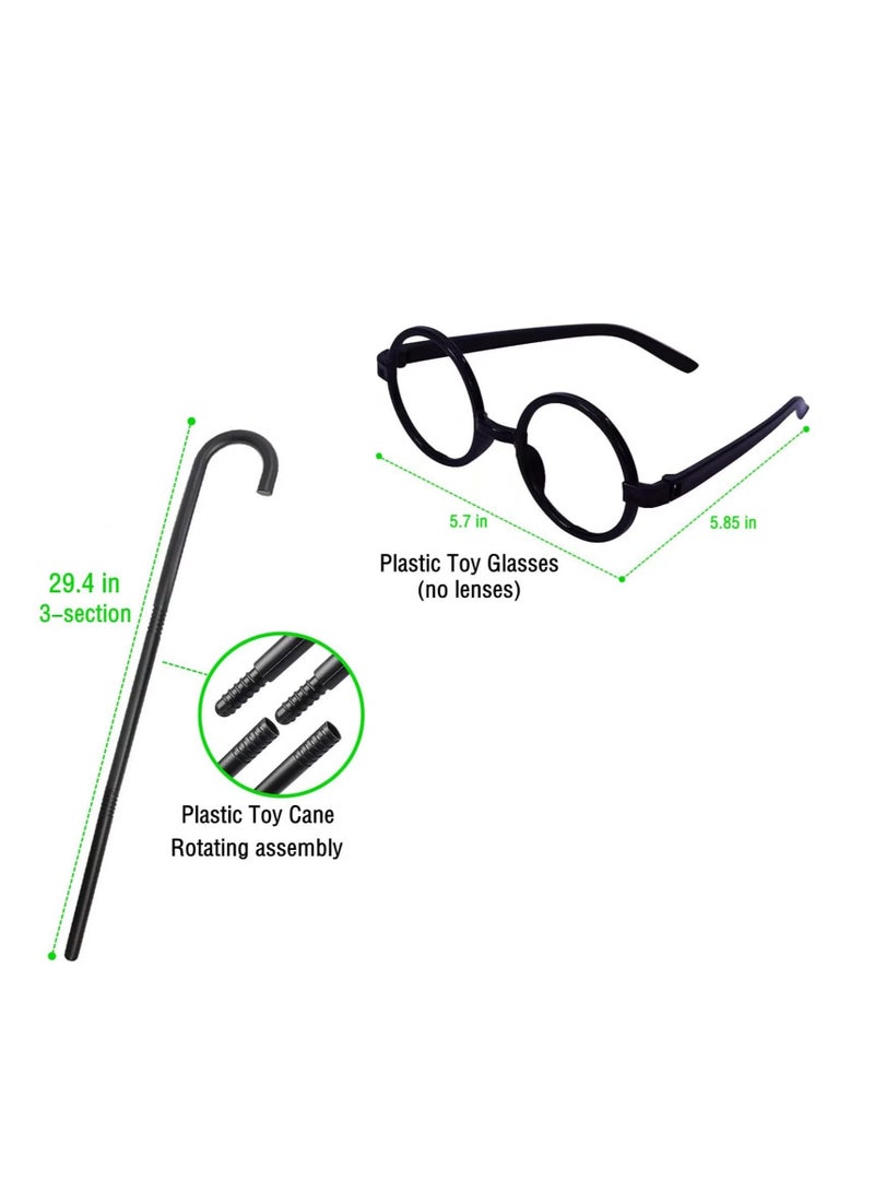 GMORO Old Man Wig for Boy, Grandpa Costume with Grey Mustache for Kids, 100th Day Of School Dress Up Accessories, for Grandpa Cosplay - Image 5