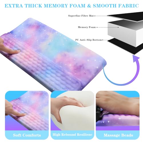 KEPUTAIER Computer Keyboard Stand with Wrist Rest, Ergonomic Tilted Keyboard Holder - Keyboard Riser with Wrist Pad - Keyboard Tray Support for Office Home -Colorful Stars - Image 5