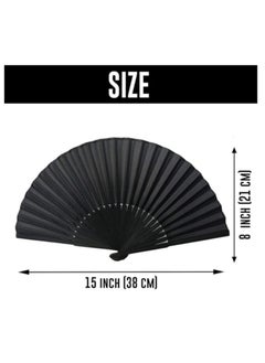 10 Pieces Folding Hand Fan, Black Silk Fabric Bamboo Ribs Hand Held, Chinese Japanese Vintage Silk Fans Fan for Wedding, Dancing,  Party, Gift Gift, DIY Creating - pzsku/ZC803774DD3C687AA7F94Z/45/_/1707466849/d5cb231c-6ba9-48e9-9e39-cd1d5dd3f3d6