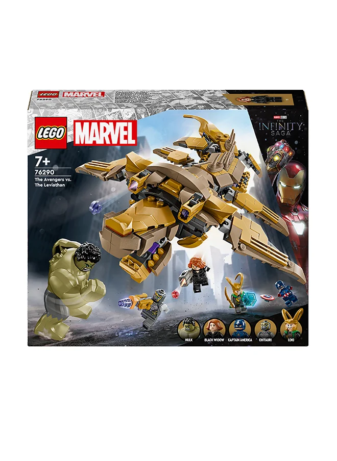 ليغو لعبة الأطفال القابلة للبناء المنتقمون بمواجهة ليفياثان من LEGO® Marvel، شخصية هالك مع كابتن أمريكا ولوكي والأرملة السوداء وشيتوري، للصبيان والبنات بعمر 7 سنوات أو أكثر 76290 (347 قطعة)