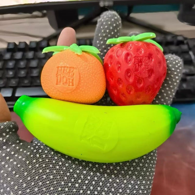 Fruit Squishy Toy Set - Banana, Strawberry, Orange - Image 3
