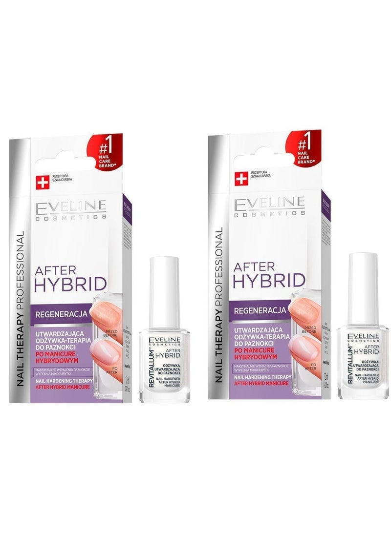 إيفلين كوزماتيكس مقوي أظافر إيفلين أفتر هايبرد مانيكير ريفيتالوم مكيف هواء بيج 12 مل عبوة من قطعتين يقوي ويحمي ويستعيد الأظافر الضعيفة