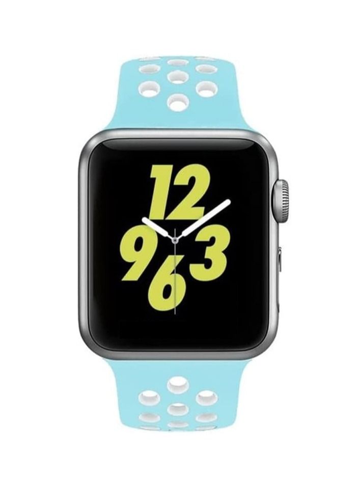 VITION Sport Band Compatible with Apple Watch Band, Breathable Soft Silicone Replacement Wristband for iWatch Series 7/6/5/4/3/2/1/SE Nike+/Sports Edition (45mm/44mm/42mm,Light Blue) - Image 4