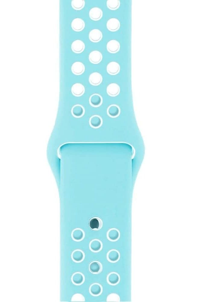 VITION Sport Band Compatible with Apple Watch Band, Breathable Soft Silicone Replacement Wristband for iWatch Series 7/6/5/4/3/2/1/SE Nike+/Sports Edition (45mm/44mm/42mm,Light Blue) - Image 3