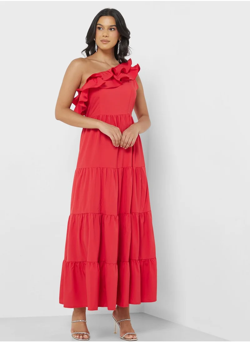ELLA One Shouldered Ruffle Dress