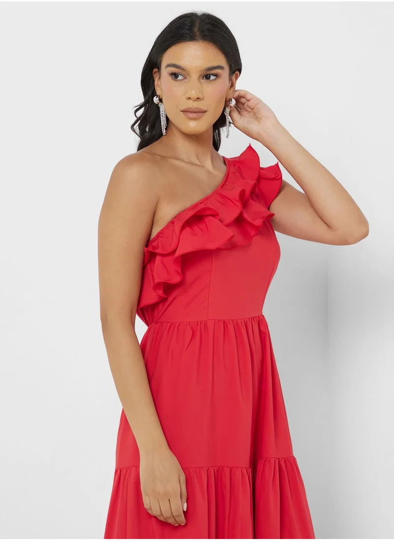 ELLA One Shouldered Ruffle Dress