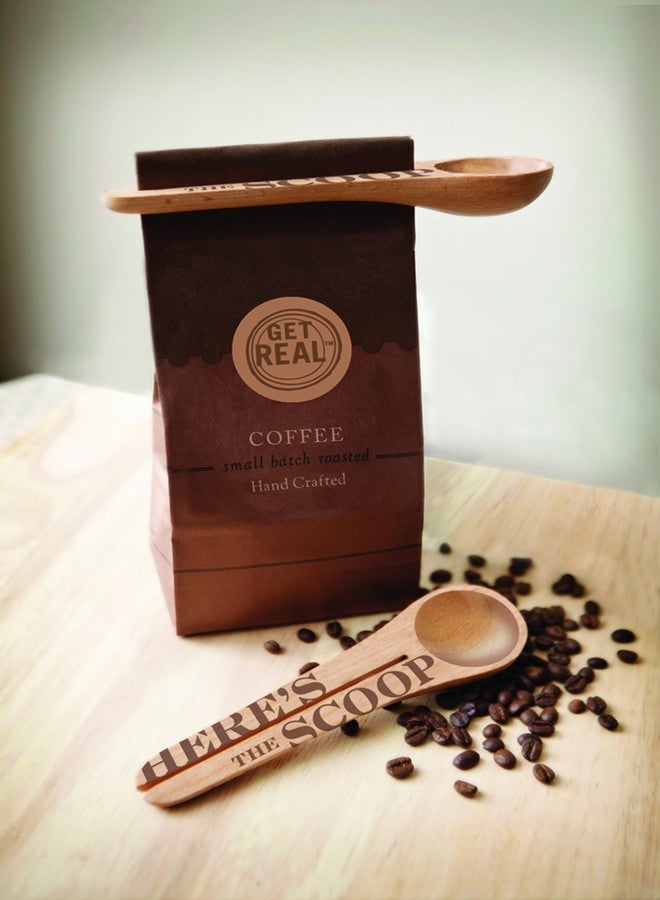 Talisman Designs Laser Etched Beechwood Scoop with Clip | Woodland Design | Wood Coffee Spoon, | Cute & Functional Kitchen Tool, | Small Wooden Utensils - Image 3