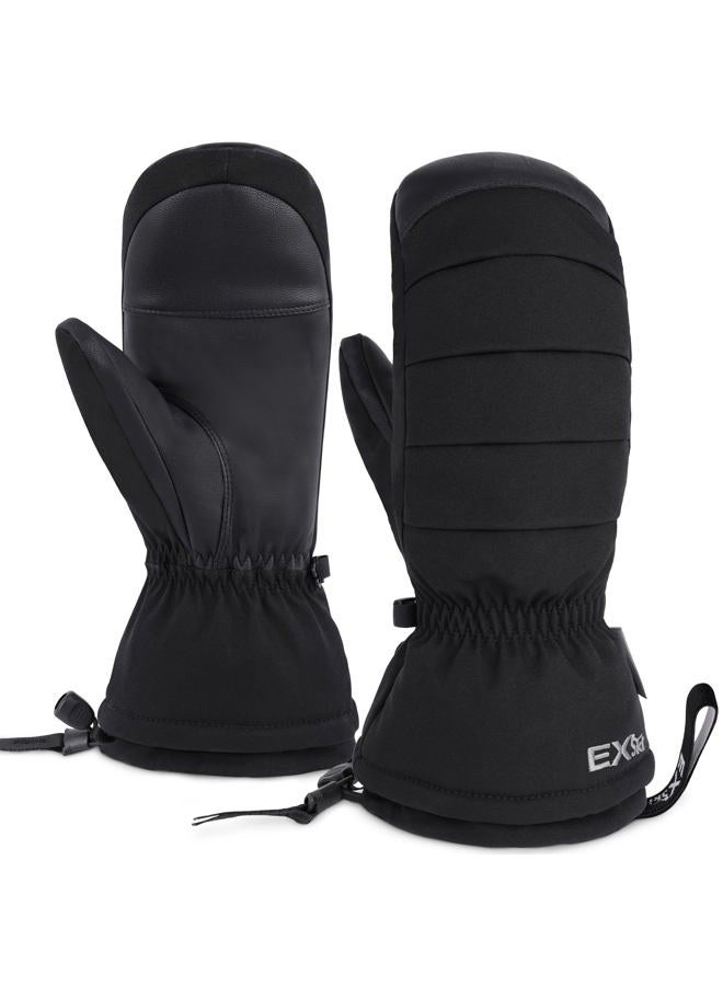EXski Women Ski Mittens Waterproof Warm Touchscreen Snow Mitts for Extreme Cold Weather Snowboarding Skiing - Image 1