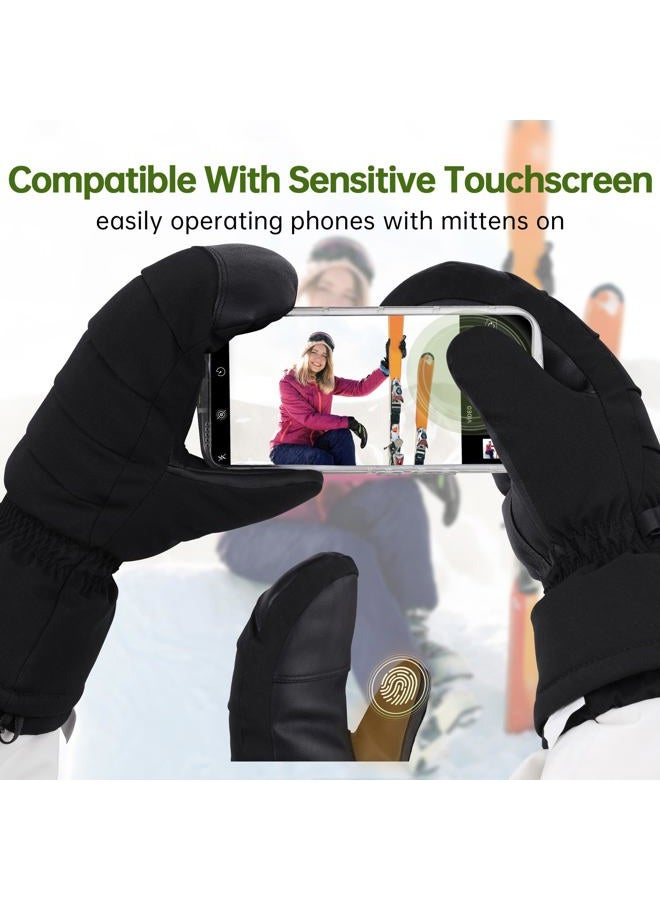 EXski Women Ski Mittens Waterproof Warm Touchscreen Snow Mitts for Extreme Cold Weather Snowboarding Skiing - Image 4
