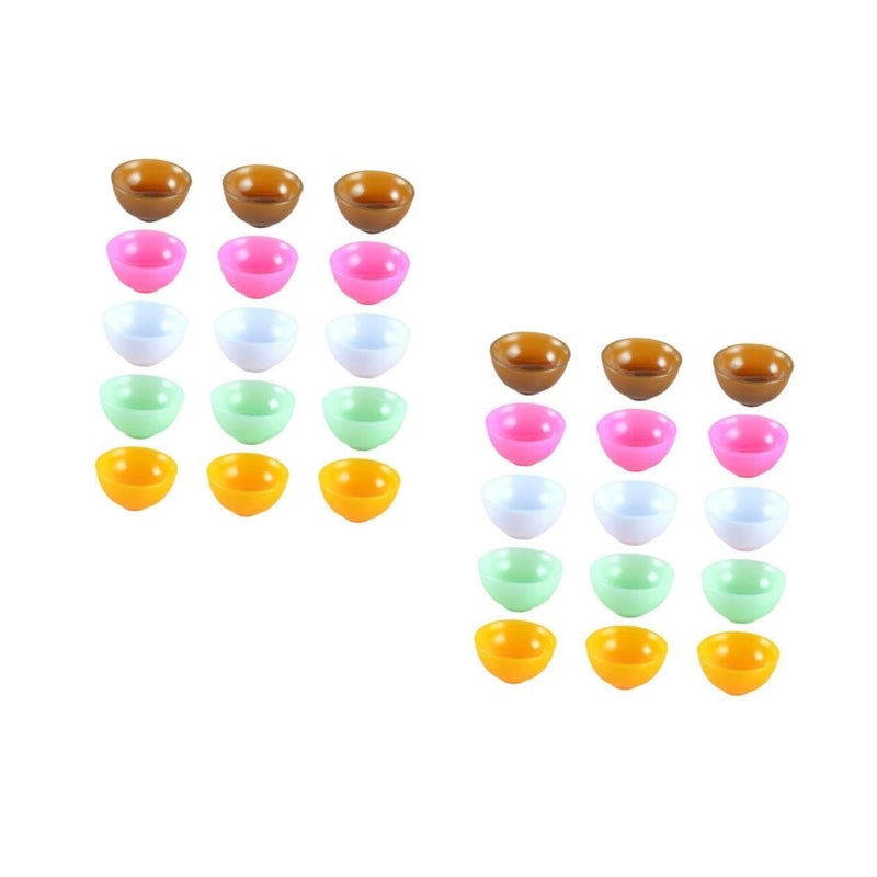 2 Sets Miniature Dollhouse Kitchen Bowls 15 Pcs Realistic Safe Rounded Edges Educational Play - Image 2