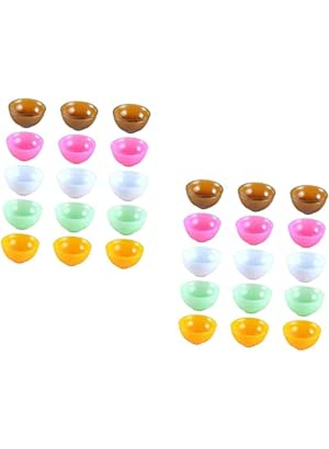 2 Sets Miniature Dollhouse Kitchen Bowls 15 Pcs Realistic Safe Rounded Edges Educational Play - Image 1
