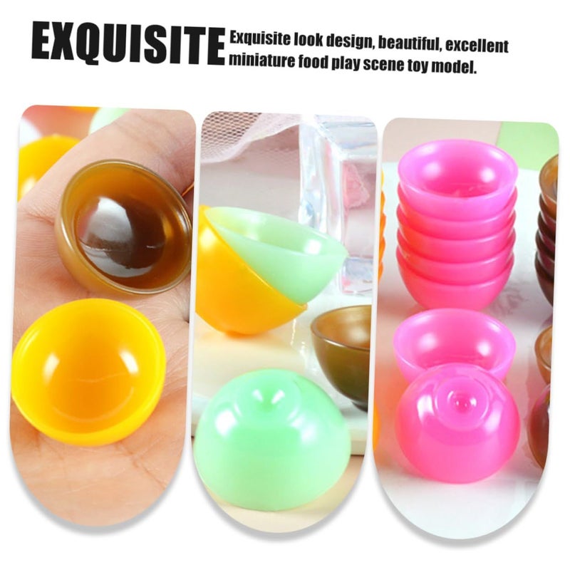 2 Sets Miniature Dollhouse Kitchen Bowls 15 Pcs Realistic Safe Rounded Edges Educational Play - Image 5