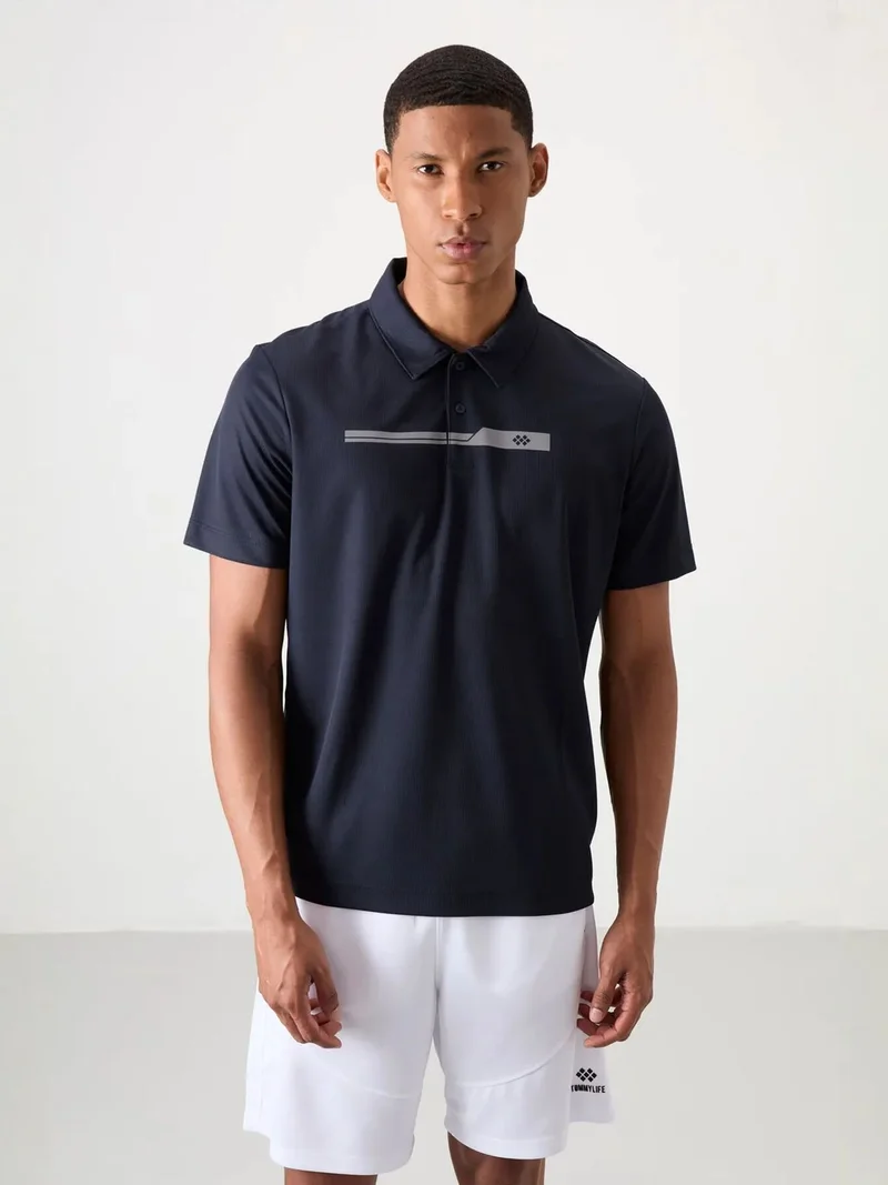 تومي لايف TOMMY Men's Polo Collar Button T-Shirt