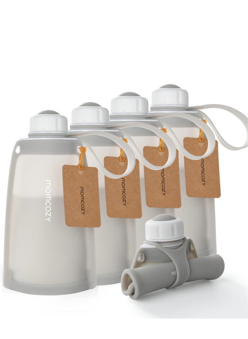 Momcozy Silicone Breast Milk Bags, Reusable Breastmilk Bags for Breastfeeding, 250ml Breast Milk Saver, Leakproof Milk Freezer Storing Pouches, BPA Free  - Image 1