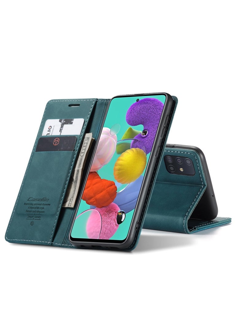 CaseMe CaseMe Samsung Galaxy A51 Case Wallet, for Samsung Galaxy A51 Wallet Case Book Folding Flip Folio Case with Magnetic Kickstand Card Slots Protective Cover - Green  - Image 3