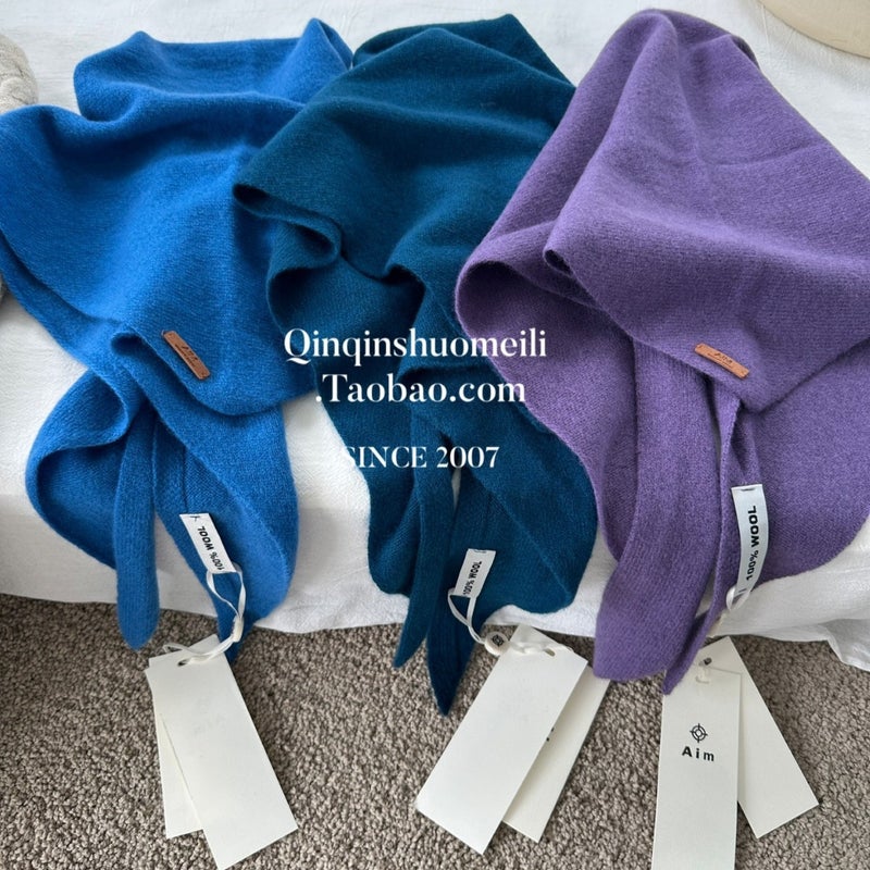 100% Wool Knitted Triangle Shawl for Women - Image 2