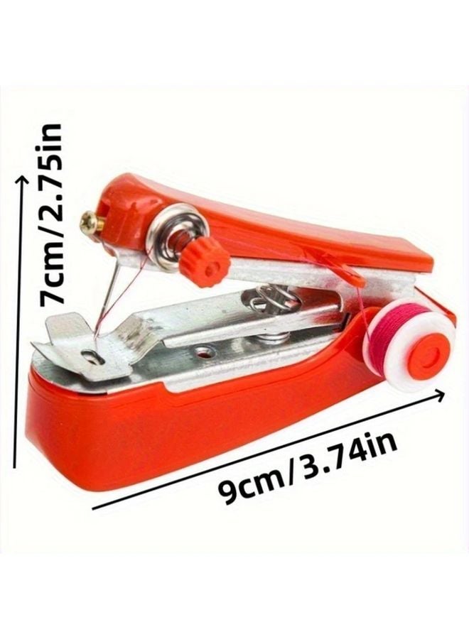 Portable Mini Sewing Machine Manual Handheld Red No Electricity Needed For Travel - Image 4