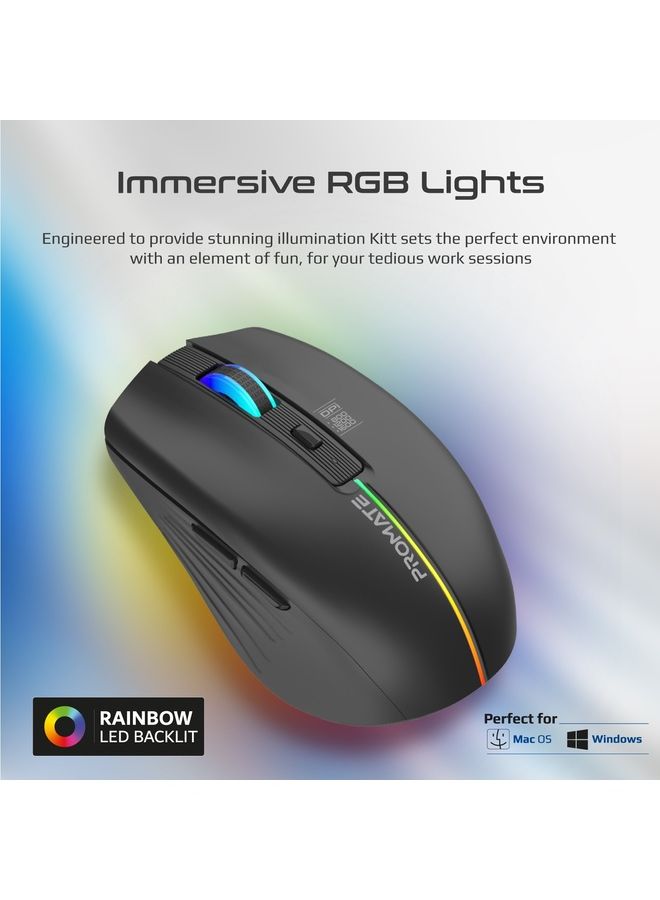 بروميت ماوس لاسلكي مزود بـ 7 أوضاع RGB و3 مستويات DPI قابلة للتعديل - Image 3