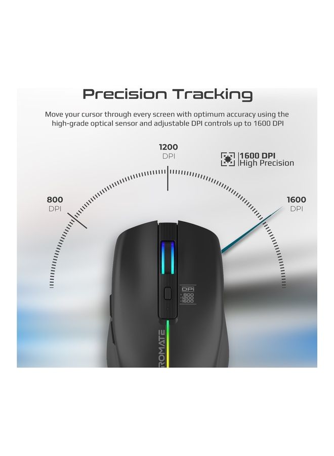 بروميت ماوس لاسلكي مزود بـ 7 أوضاع RGB و3 مستويات DPI قابلة للتعديل - Image 2