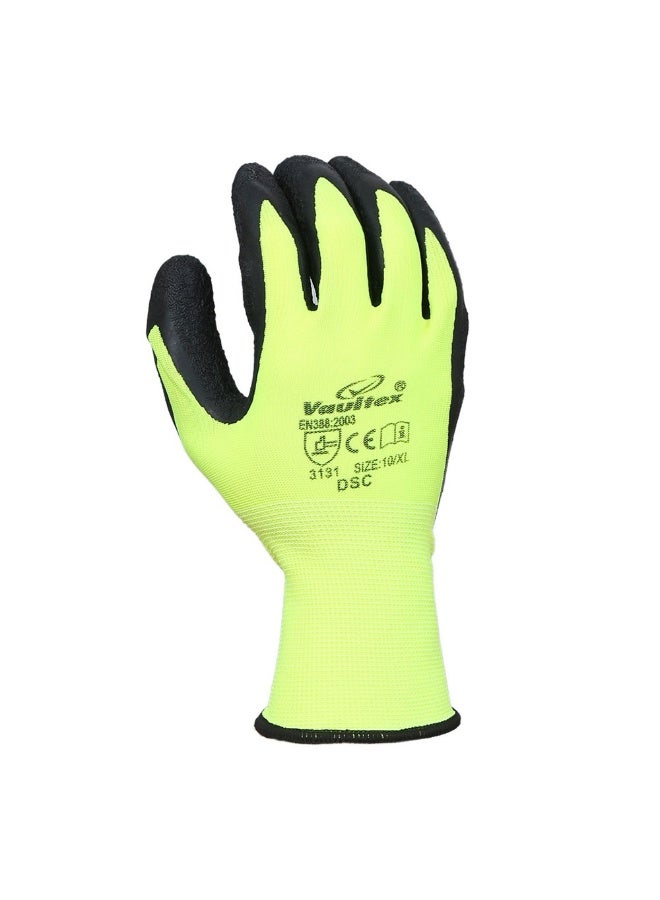 Vaultex Vaultex DSC Latex Coated Gloves Black/Yellow Size M, 12 Pair/Pack  - Image 1