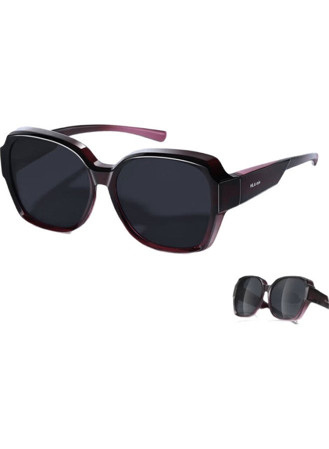 HLA (Hla) Polarized Sunglasses For Myopia With Uv Protection For Men And Women Driving Sun Glasses Purple 087 - Image 2