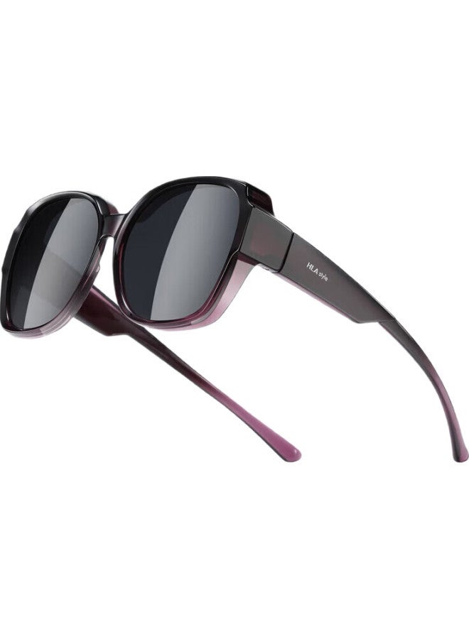 HLA (Hla) Polarized Sunglasses For Myopia With Uv Protection For Men And Women Driving Sun Glasses Purple 087 - Image 1