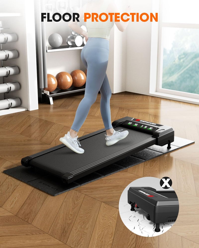 Stepwaver Walking Pad Mat for Carpet Floor, 68"x24", Treamill Mat for Hardwood Floors, High Density, 1/4 Thickness, Folable, Floor Protection Mats for Bike, Elliptical, Treadmill - Image 3