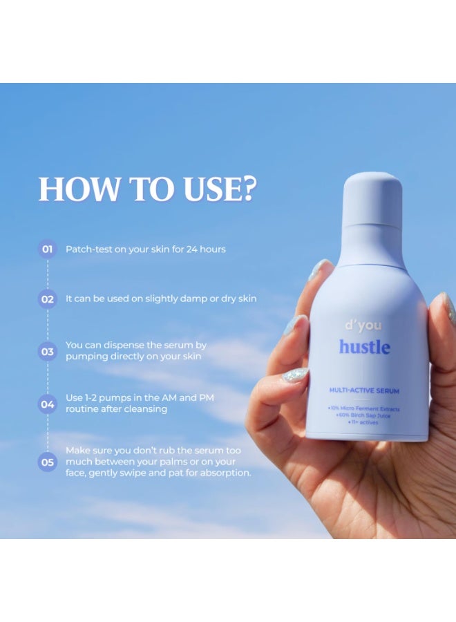 ديو سيروم الوجه متعدد الفعالية بفيتامين C من "d'you Hustle" - غني بالنياسيناميد وحمض الهيالورونيك | سيروم للرجال والنساء | منتج كوري للعناية بالبشرة - 30 مل - Image 2
