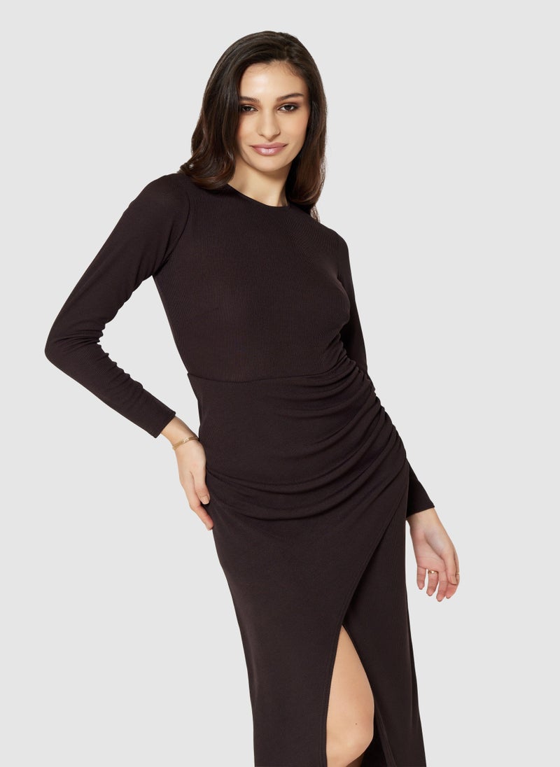 Closet London - فستان بشق جانبي مائل - Image 1